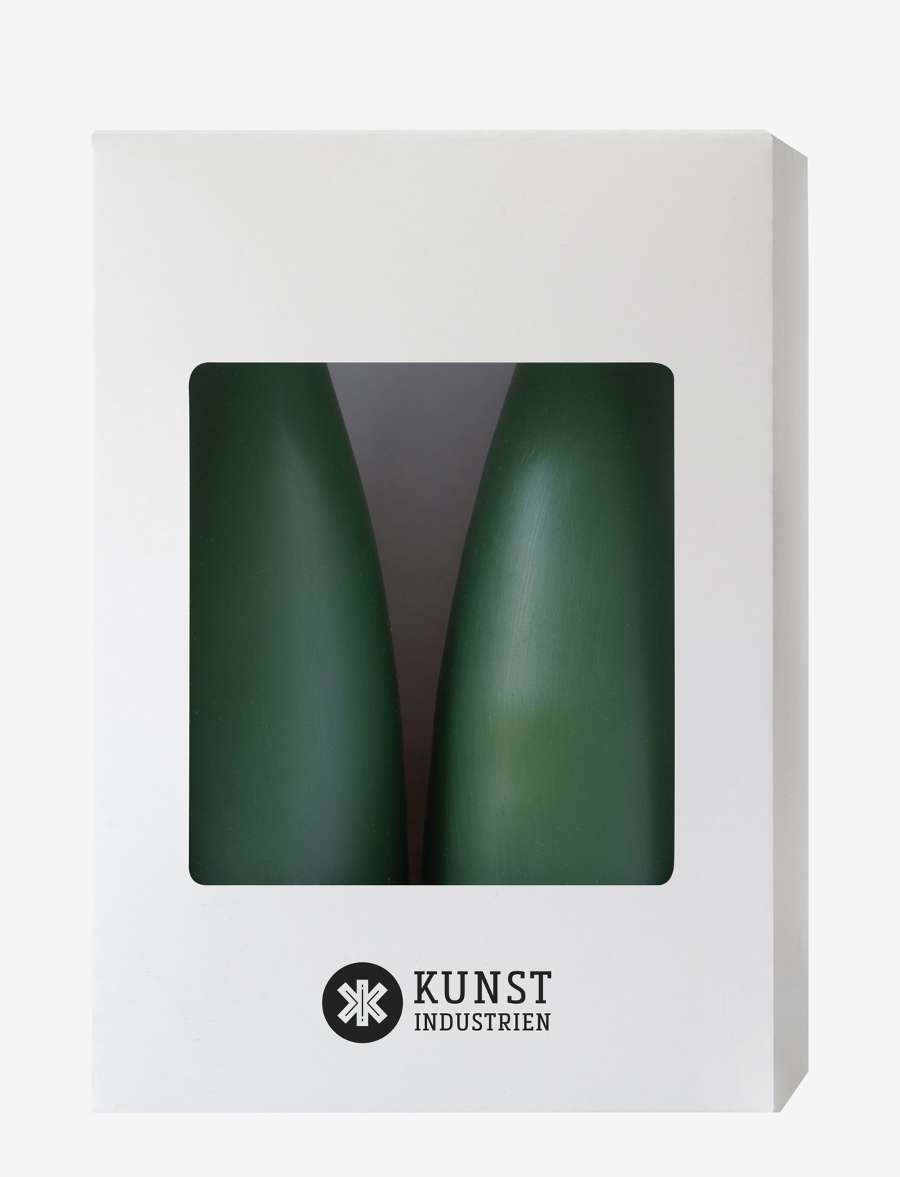 Kunstindustrien - Hand Dipped Cone-Shaped Candles, 2 pack - de laveste prisene - bottle green - 1