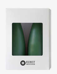 Kunstindustrien - Hand Dipped Cone-Shaped Candles, 2 pack - laveste priser - bottle green - 1