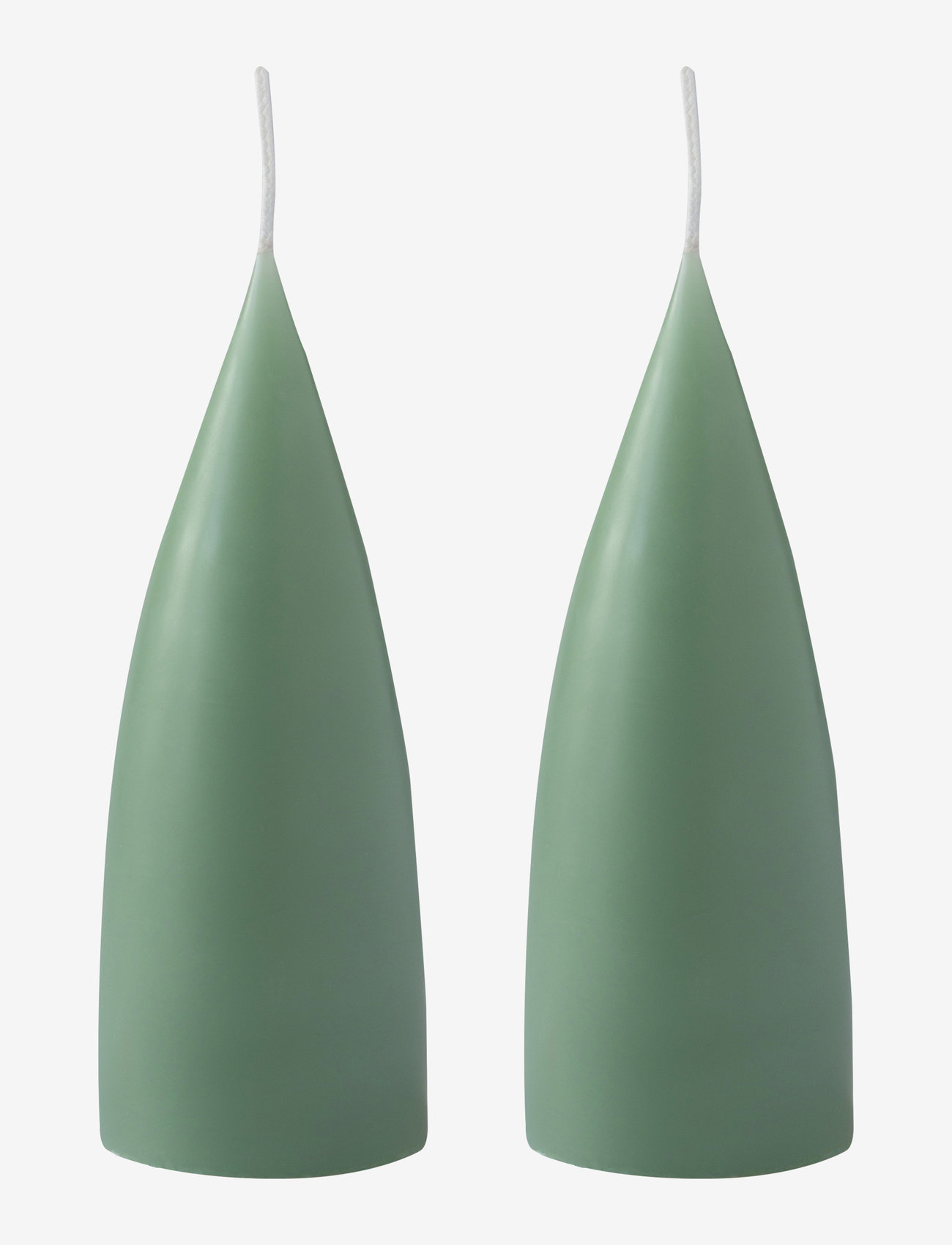 Kunstindustrien - Hand Dipped Cone-Shaped Candles, 2 pack - laveste priser - dark reseda green - 0