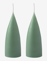 Hand Dipped Cone-Shaped Candles, 2 pack - DARK RESEDA GREEN