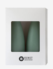 Kunstindustrien - Hand Dipped Cone-Shaped Candles, 2 pack - de laveste prisene - dark reseda green - 1