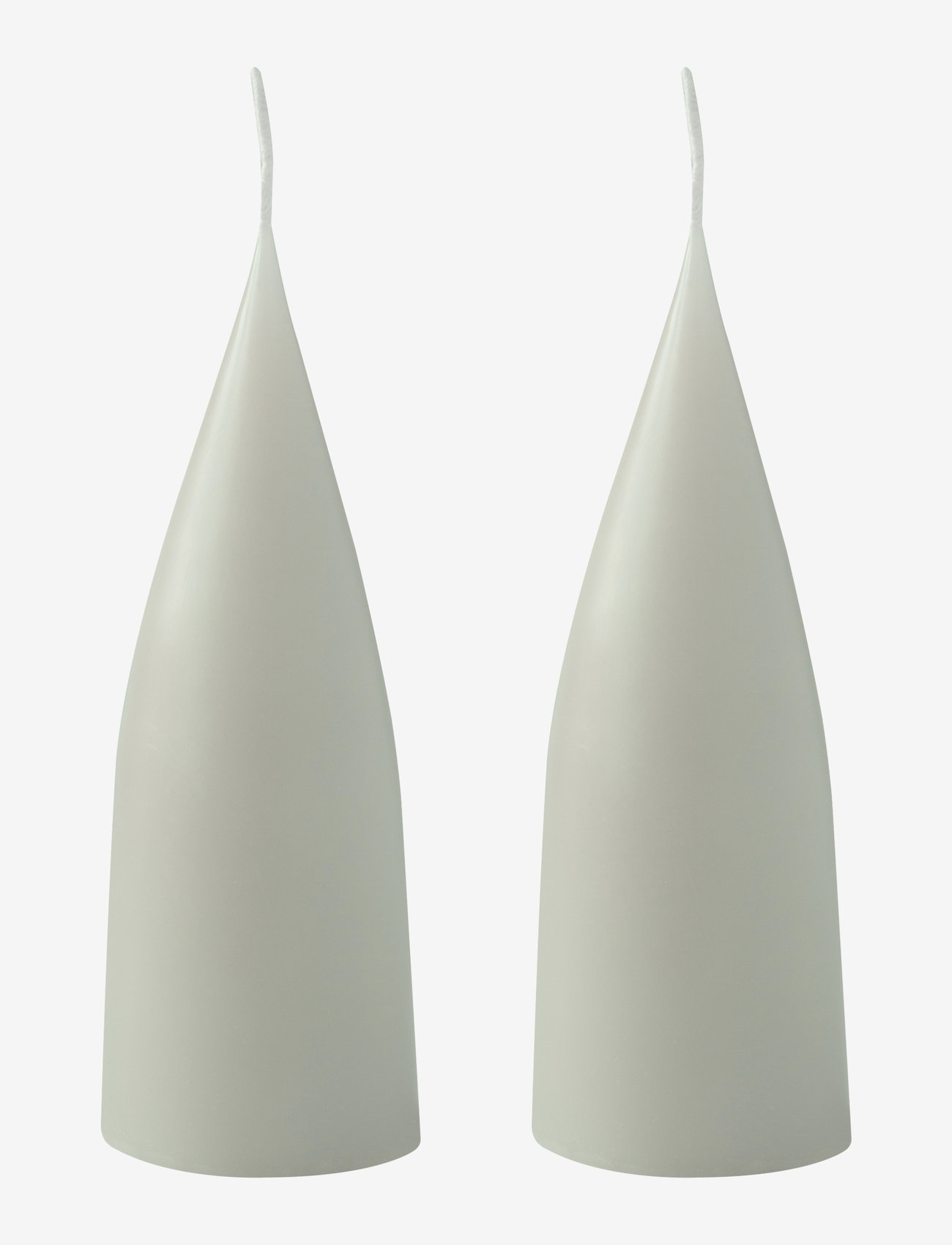 Kunstindustrien - Hand Dipped Cone-Shaped Candles, 2 pack - køb efter pris - light reseda green - 0