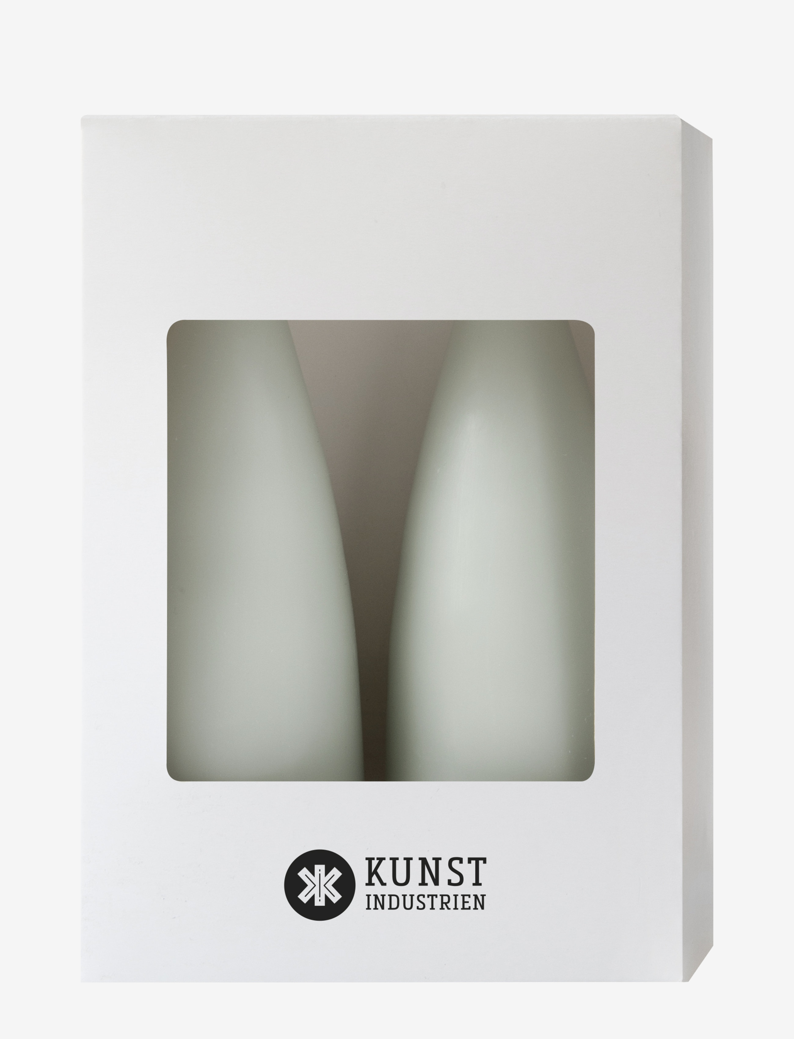 Kunstindustrien - Hand Dipped Cone-Shaped Candles, 2 pack - block candles - light reseda green - 1