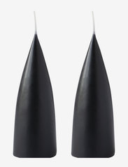 Kunstindustrien - Hand Dipped Cone-Shaped Candles, 2 pack - laveste priser - black - 0