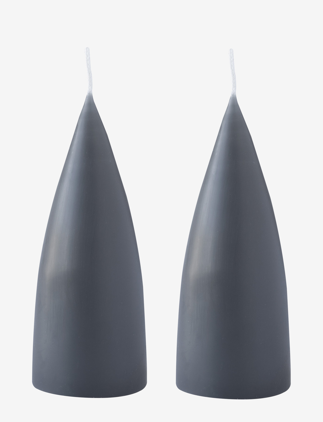 Kunstindustrien - Hand Dipped Cone-Shaped Candles, 2 pack - lowest prices - charcoal grey - 0