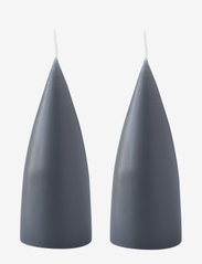 Hand Dipped Cone-Shaped Candles, 2 pack - CHARCOAL GREY