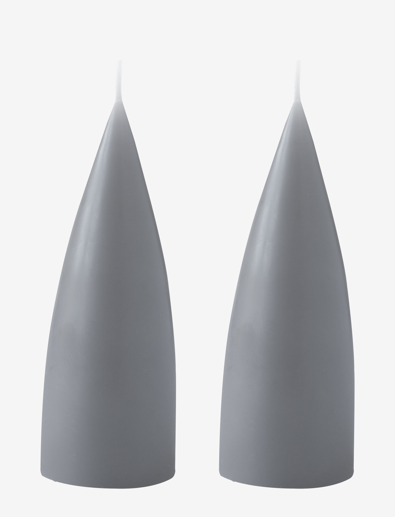 Kunstindustrien - Hand Dipped Cone-Shaped Candles, 2 pack - de laveste prisene - grey - 0