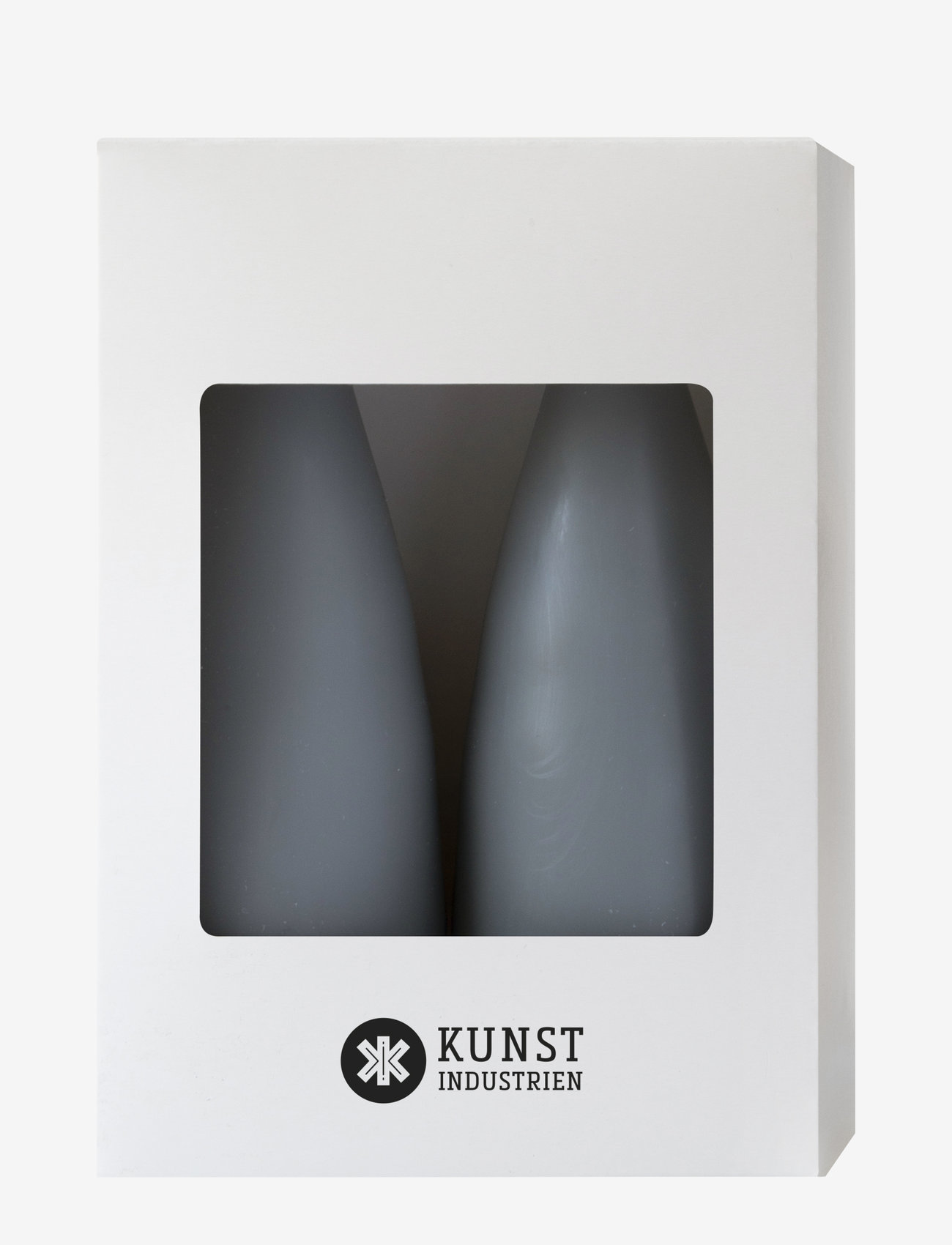 Kunstindustrien - Hand Dipped Cone-Shaped Candles, 2 pack - de laveste prisene - grey - 1
