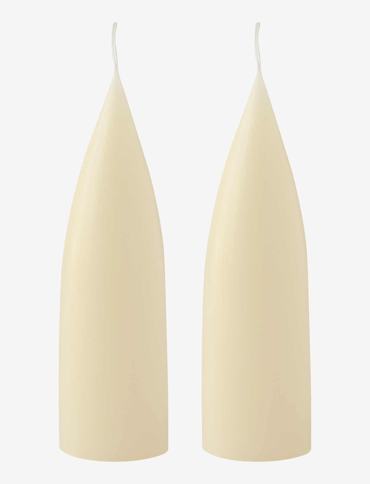 Kunstindustrien - Hand Dipped Cone-Shaped Candles, 2 pack - mažiausios kainos - ivory - 0