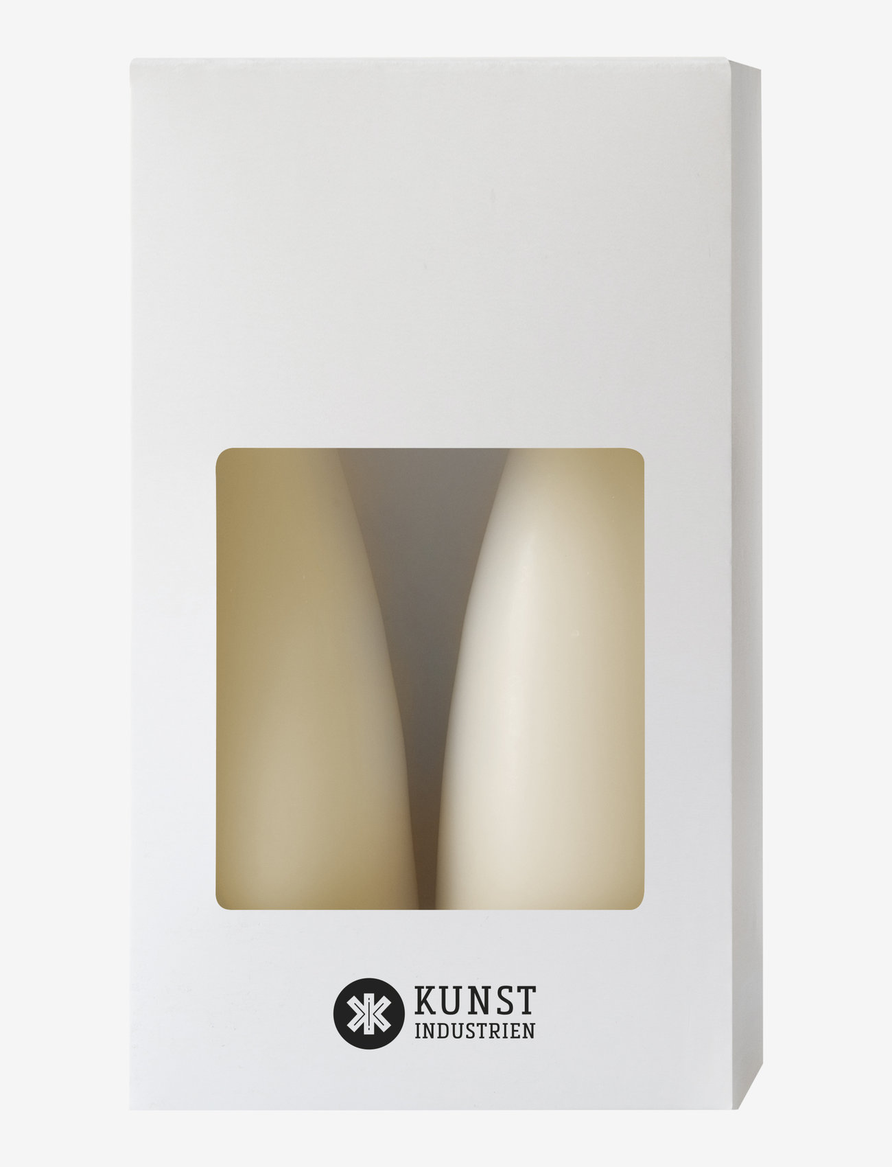 Kunstindustrien - Hand Dipped Cone-Shaped Candles, 2 pack - die niedrigsten preise - ivory - 1