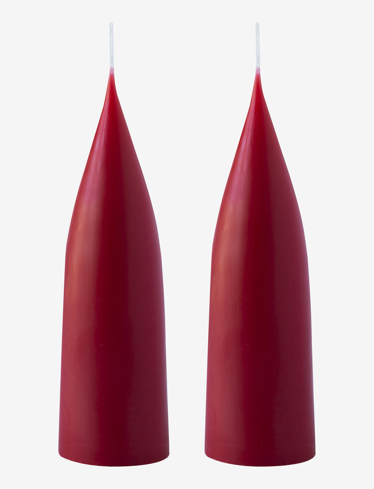 Kunstindustrien - Hand Dipped Cone-Shaped Candles, 2 pack - lowest prices - dark red - 0
