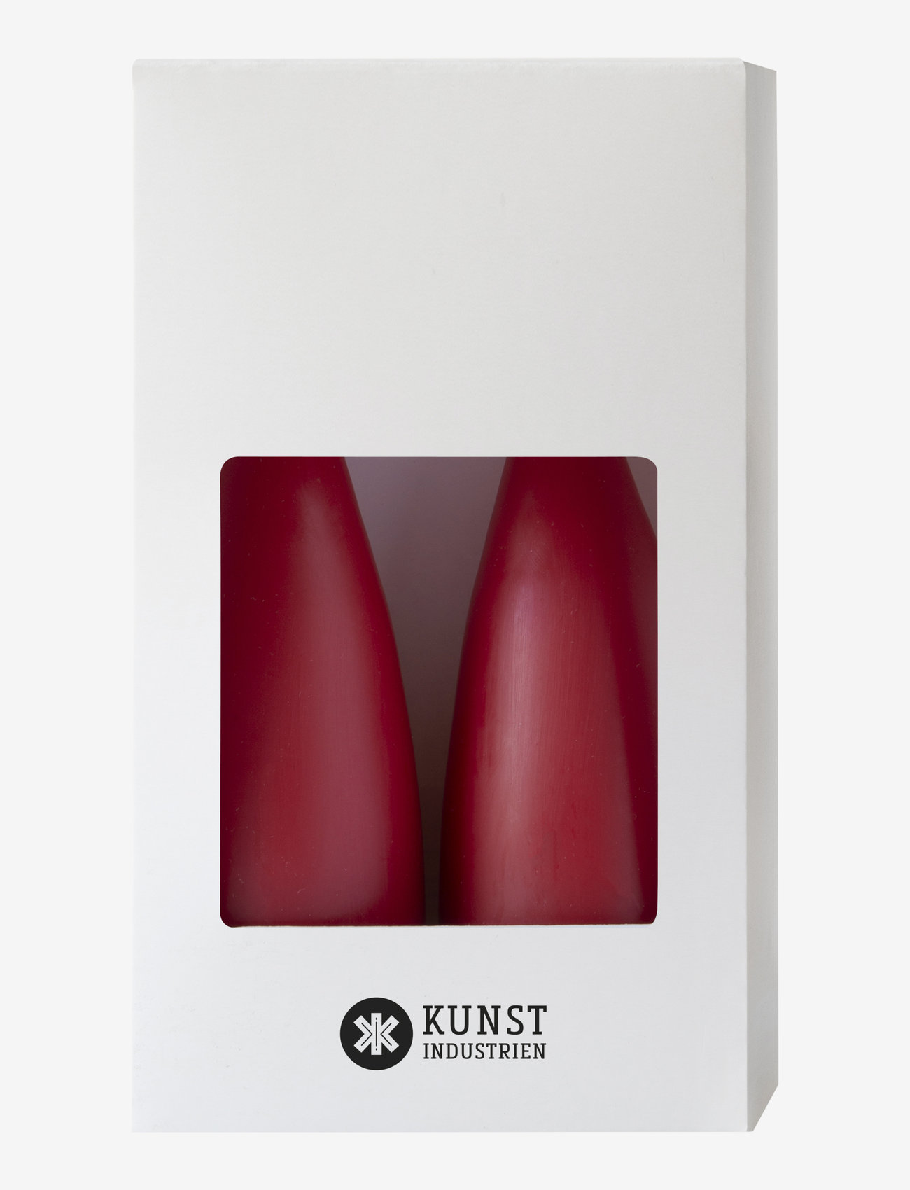 Kunstindustrien - Hand Dipped Cone-Shaped Candles, 2 pack - laveste priser - dark red - 1
