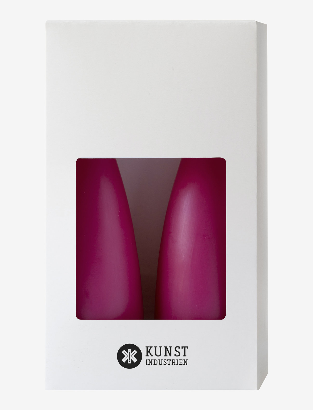 Kunstindustrien - Hand Dipped Cone-Shaped Candles, 2 pack - de laveste prisene - cerise - 1