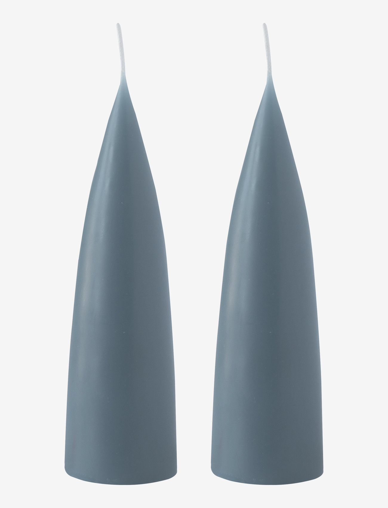 Kunstindustrien - Hand Dipped Cone-Shaped Candles, 2 pack - laveste priser - bluegrey - 0