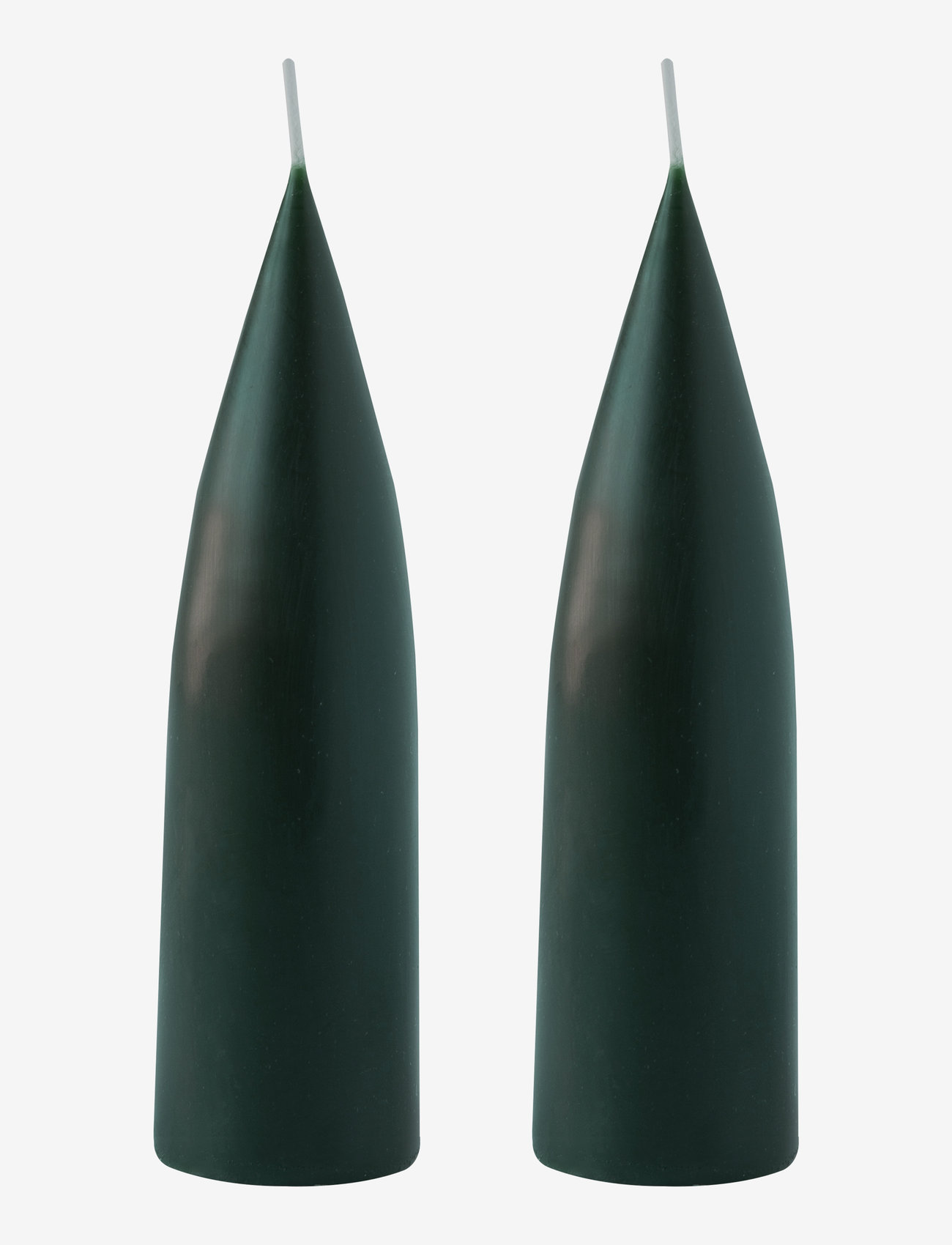 Kunstindustrien - Hand Dipped Cone-Shaped Candles, 2 pack - de laveste prisene - forrest green - 0