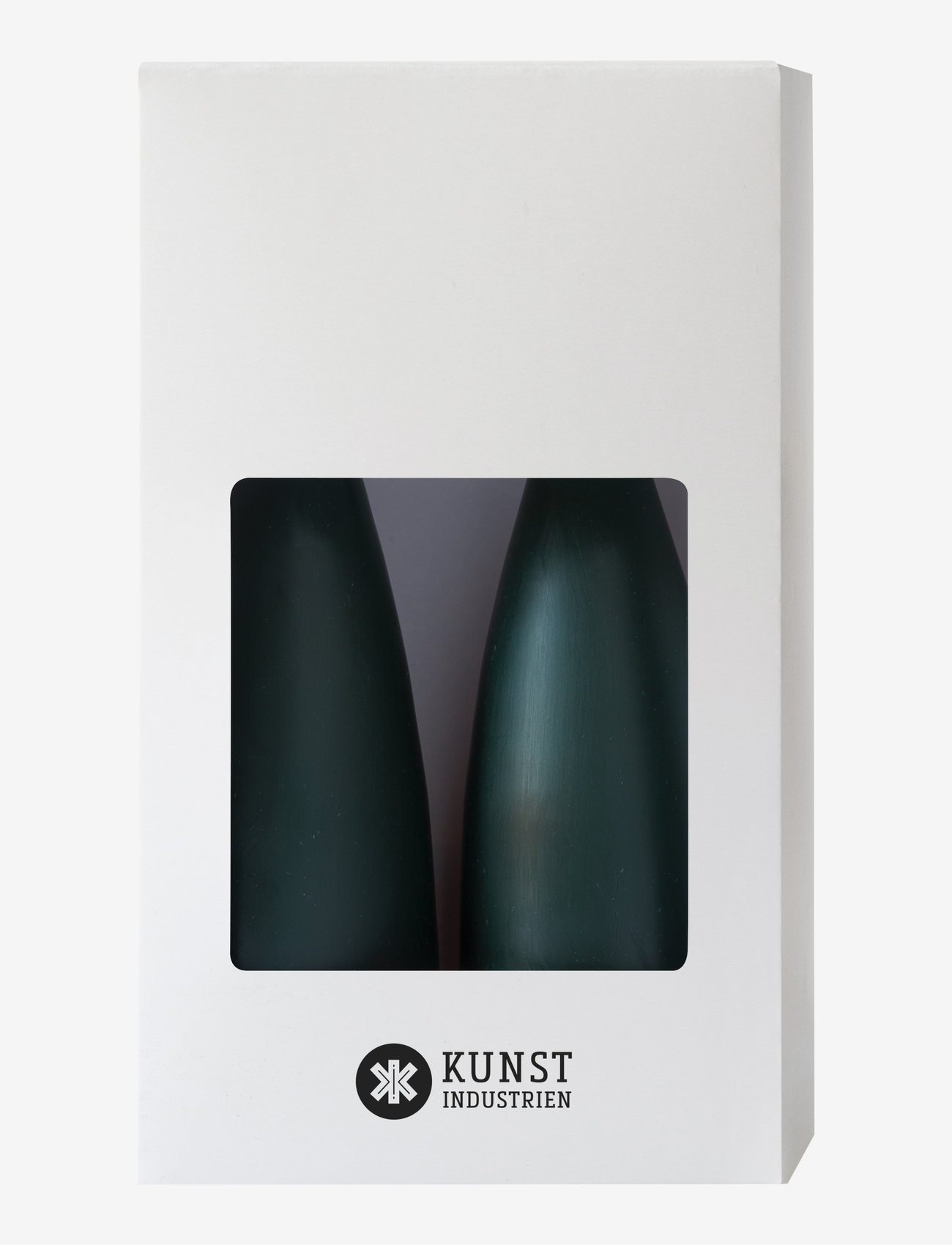Kunstindustrien - Hand Dipped Cone-Shaped Candles, 2 pack - de laveste prisene - forrest green - 1
