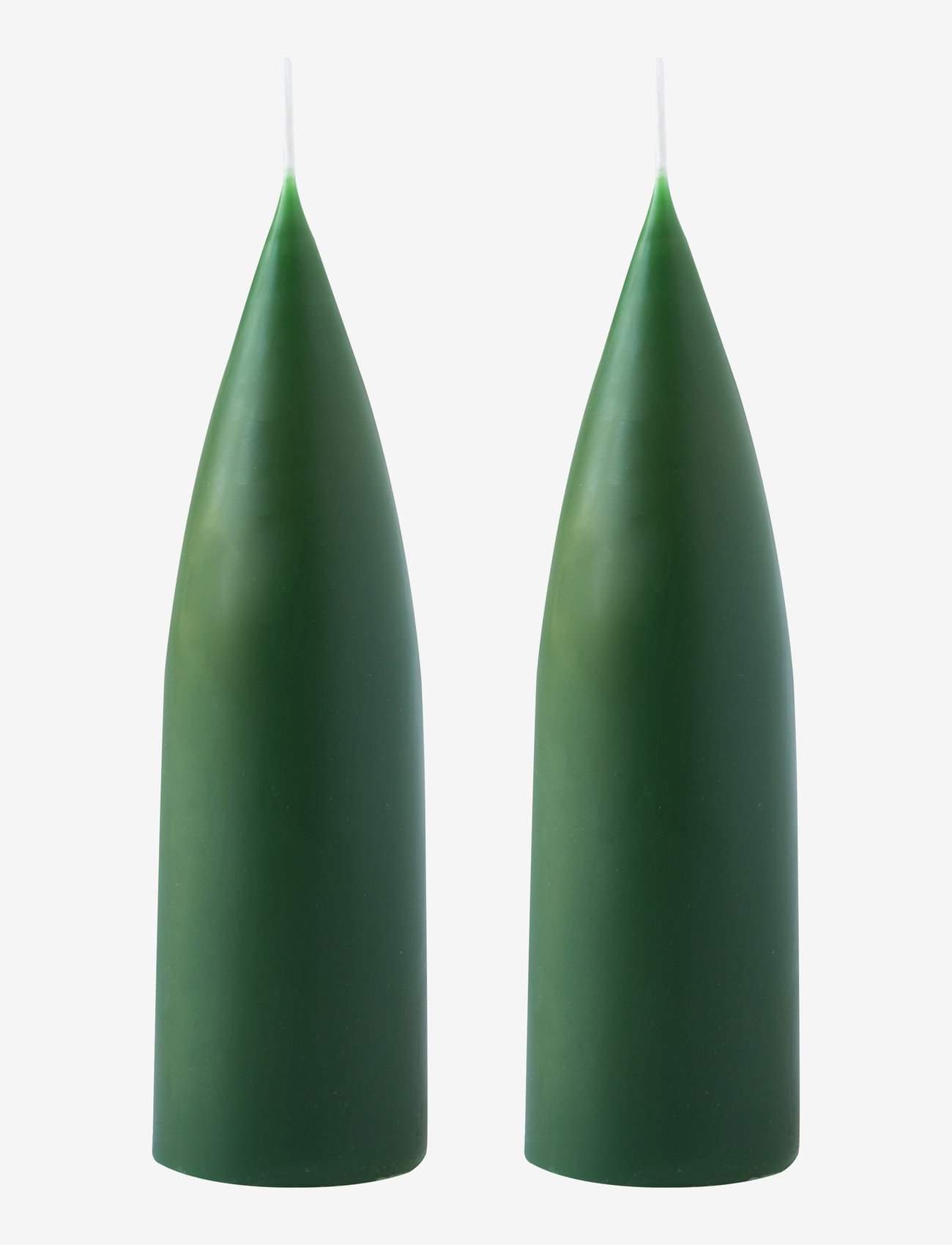 Kunstindustrien - Hand Dipped Cone-Shaped Candles, 2 pack - lowest prices - bottle green - 0