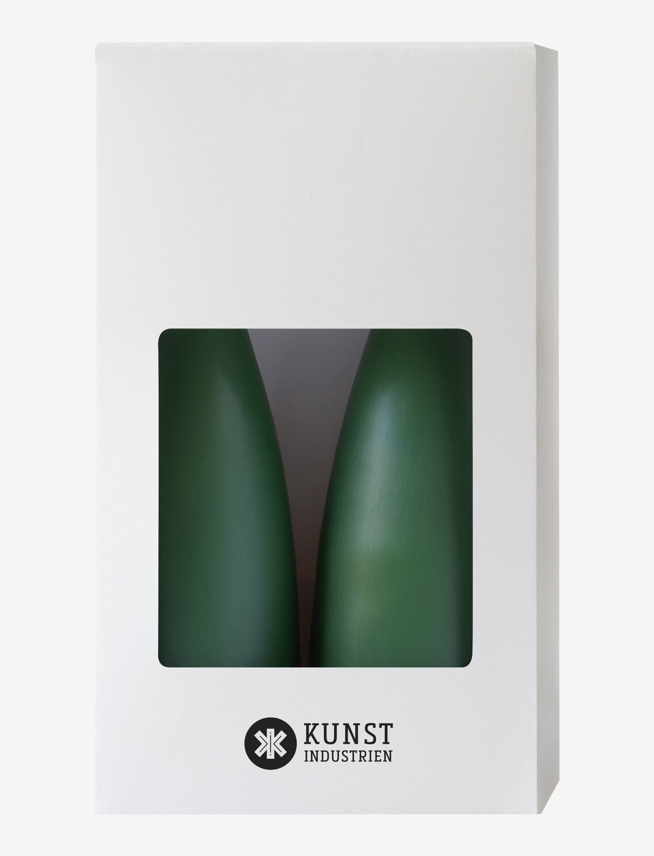 Kunstindustrien - Hand Dipped Cone-Shaped Candles, 2 pack - laveste priser - bottle green - 1