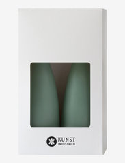 Kunstindustrien - Hand Dipped Cone-Shaped Candles, 2 pack - de laveste prisene - dark reseda green - 1