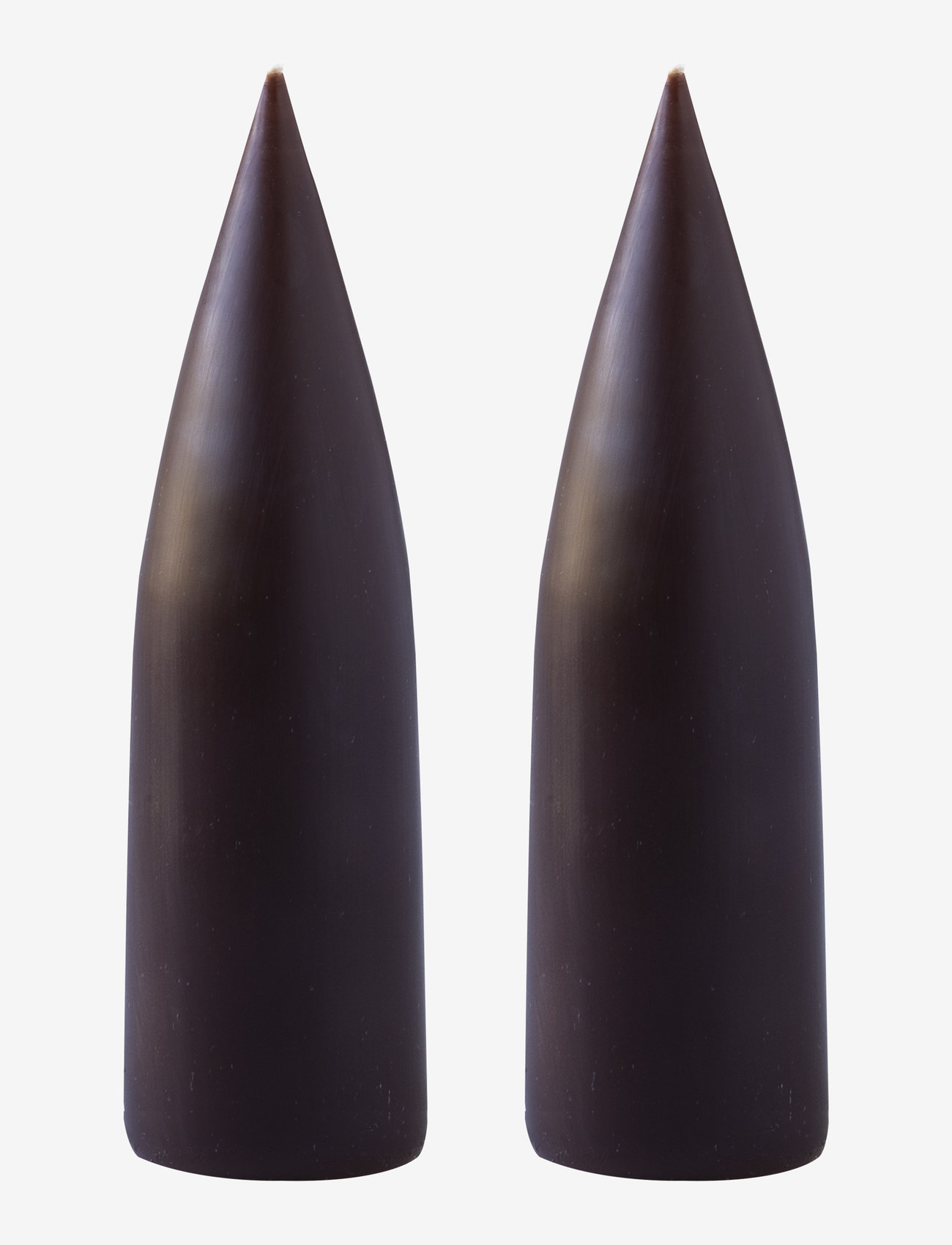 Kunstindustrien - Hand Dipped Cone-Shaped Candles, 2 pack - de laveste prisene - chocolate brown - 0