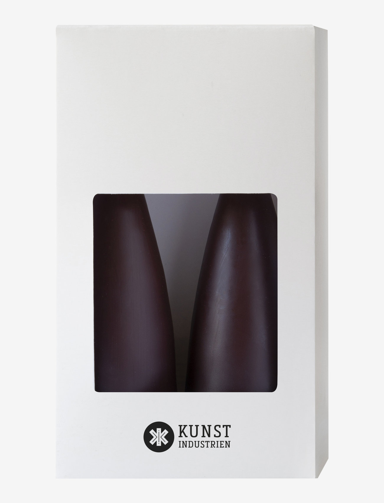 Kunstindustrien - Hand Dipped Cone-Shaped Candles, 2 pack - lowest prices - chocolate brown - 1