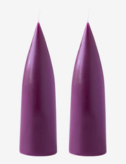 Kunstindustrien - Hand Dipped Cone-Shaped Candles, 2 pack - de laveste prisene - heather - 0