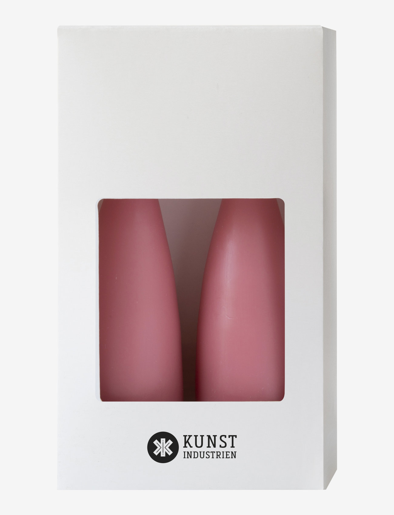 Kunstindustrien - Hand Dipped Cone-Shaped Candles, 2 pack - lowest prices - dark old rose - 1