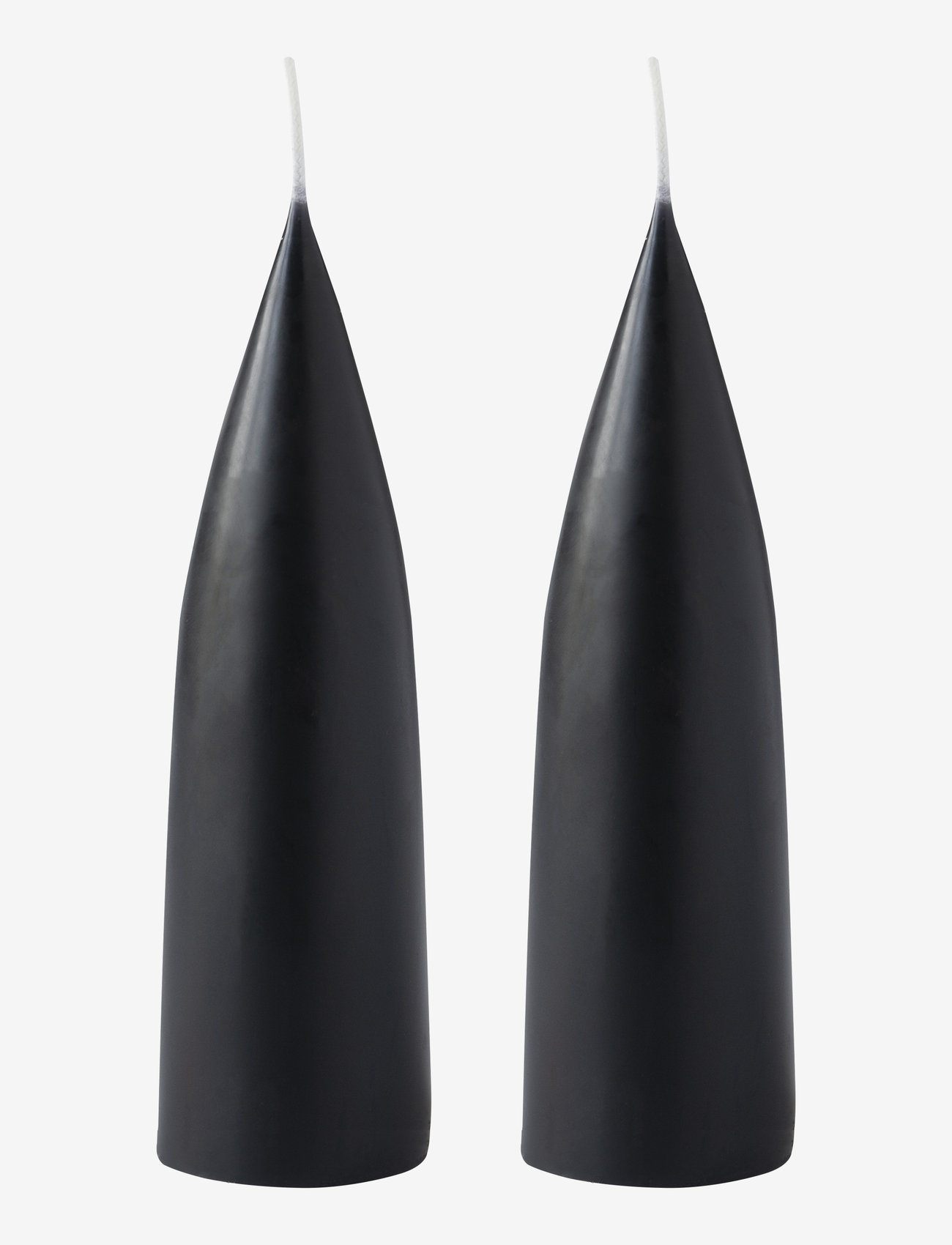 Kunstindustrien - Hand Dipped Cone-Shaped Candles, 2 pack - lowest prices - black - 0