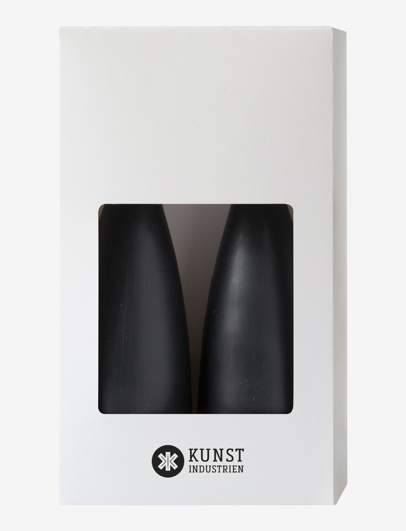 Kunstindustrien - Hand Dipped Cone-Shaped Candles, 2 pack - de laveste prisene - black - 1