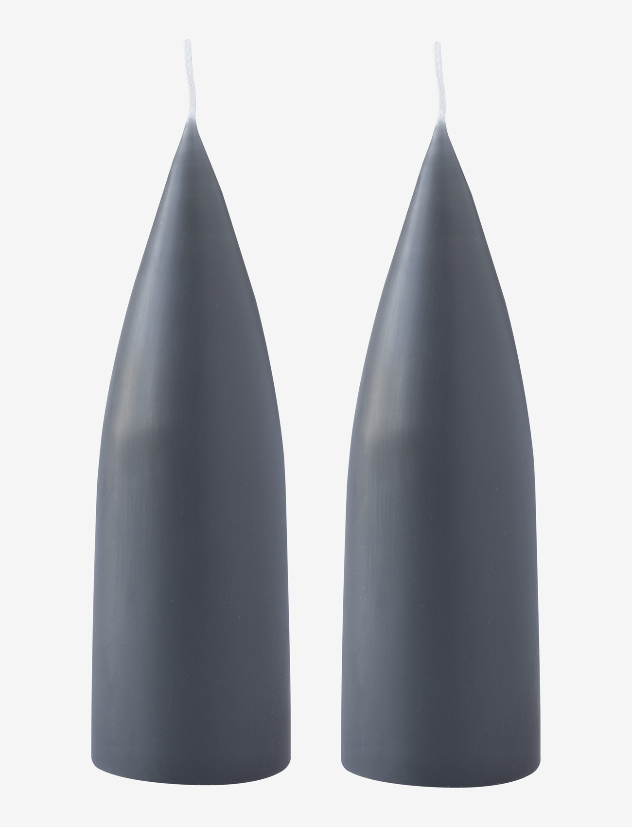 Kunstindustrien - Hand Dipped Cone-Shaped Candles, 2 pack - lowest prices - charcoal grey - 0
