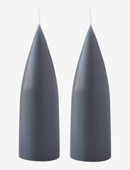 Hand Dipped Cone-Shaped Candles, 2 pack - CHARCOAL GREY