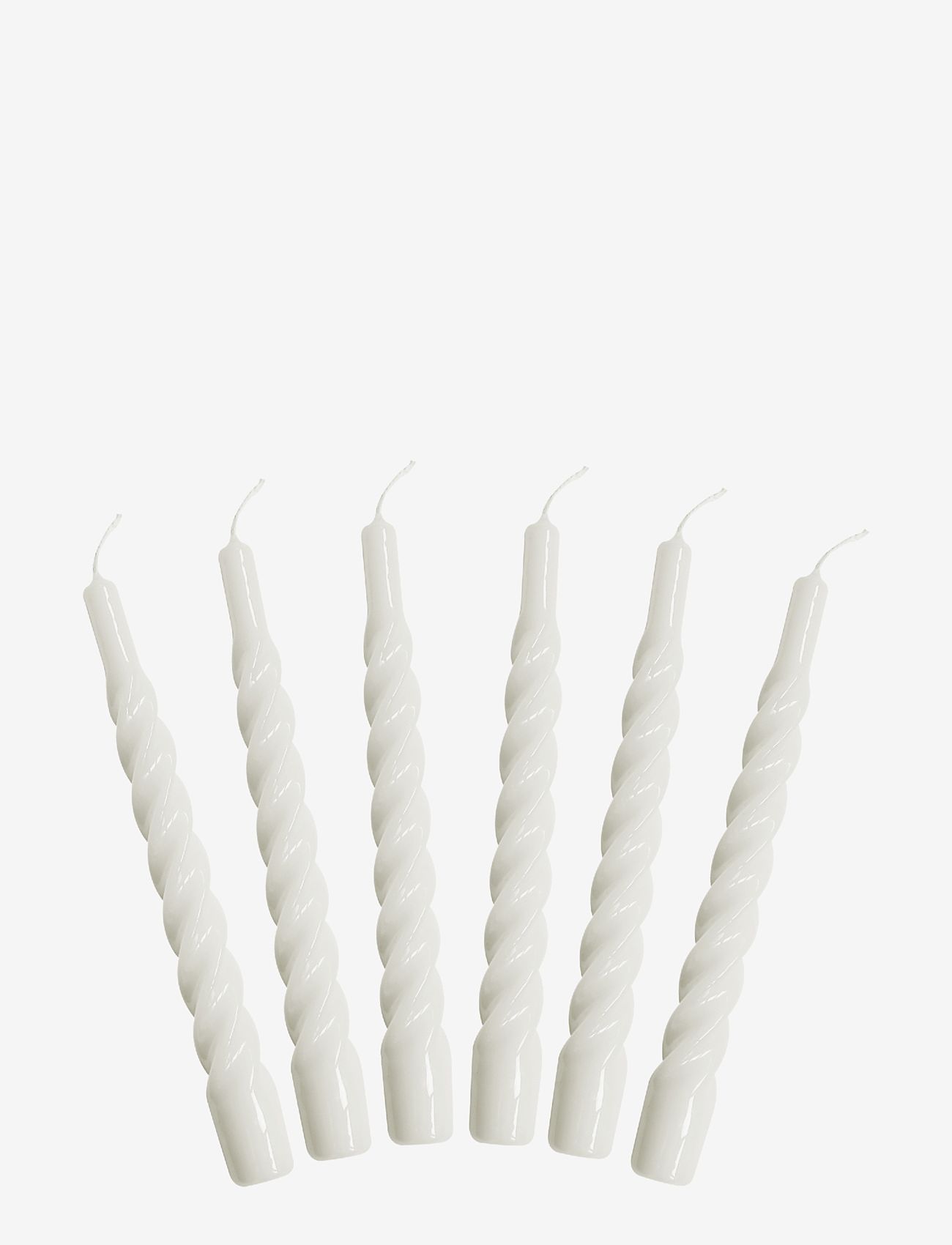Kunstindustrien - Twisted Candles, 6 piece box - laveste priser - white - 0