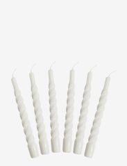 Twisted Candles, 6 piece box - WHITE