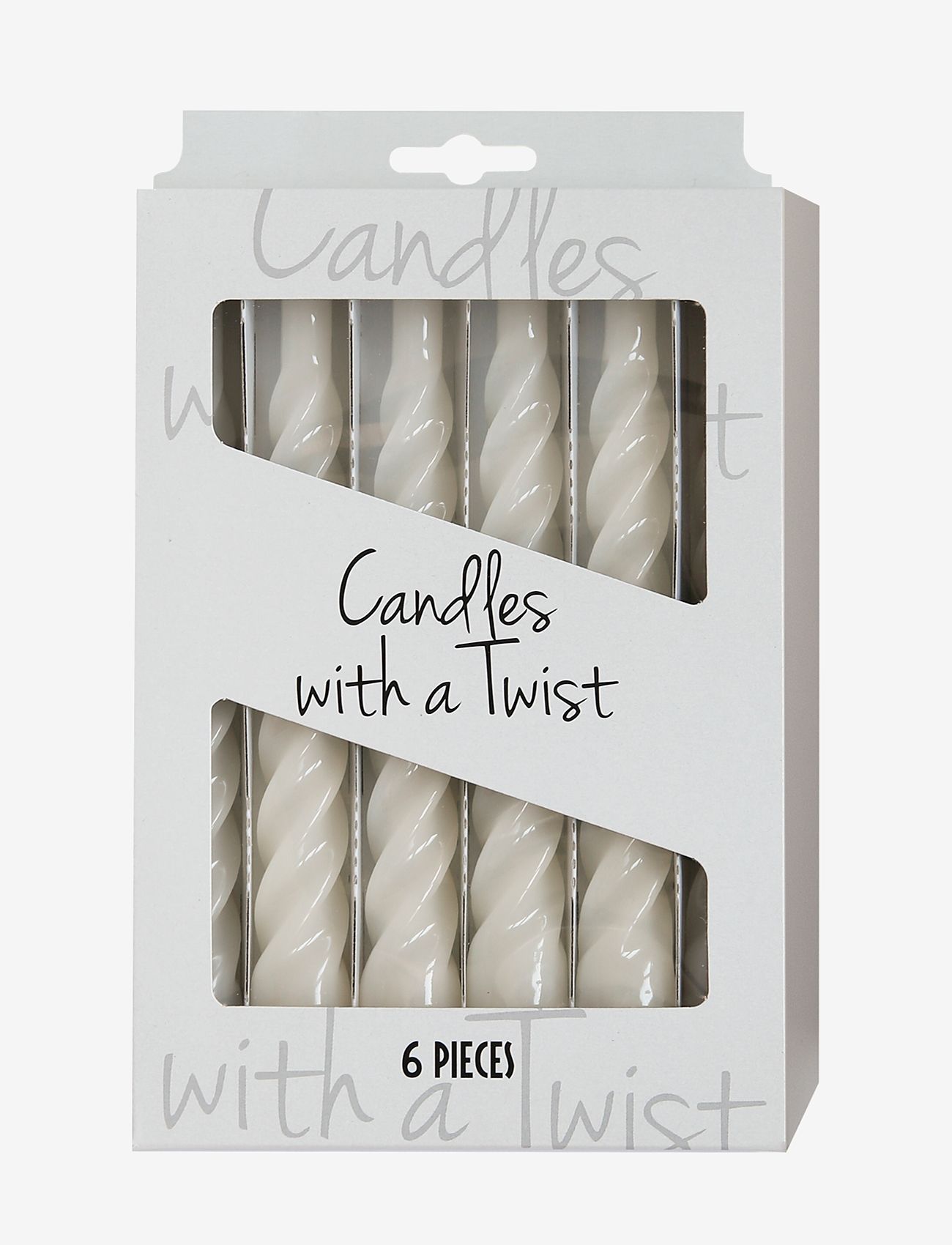 Kunstindustrien - Twisted Candles, 6 piece box - lowest prices - white - 1