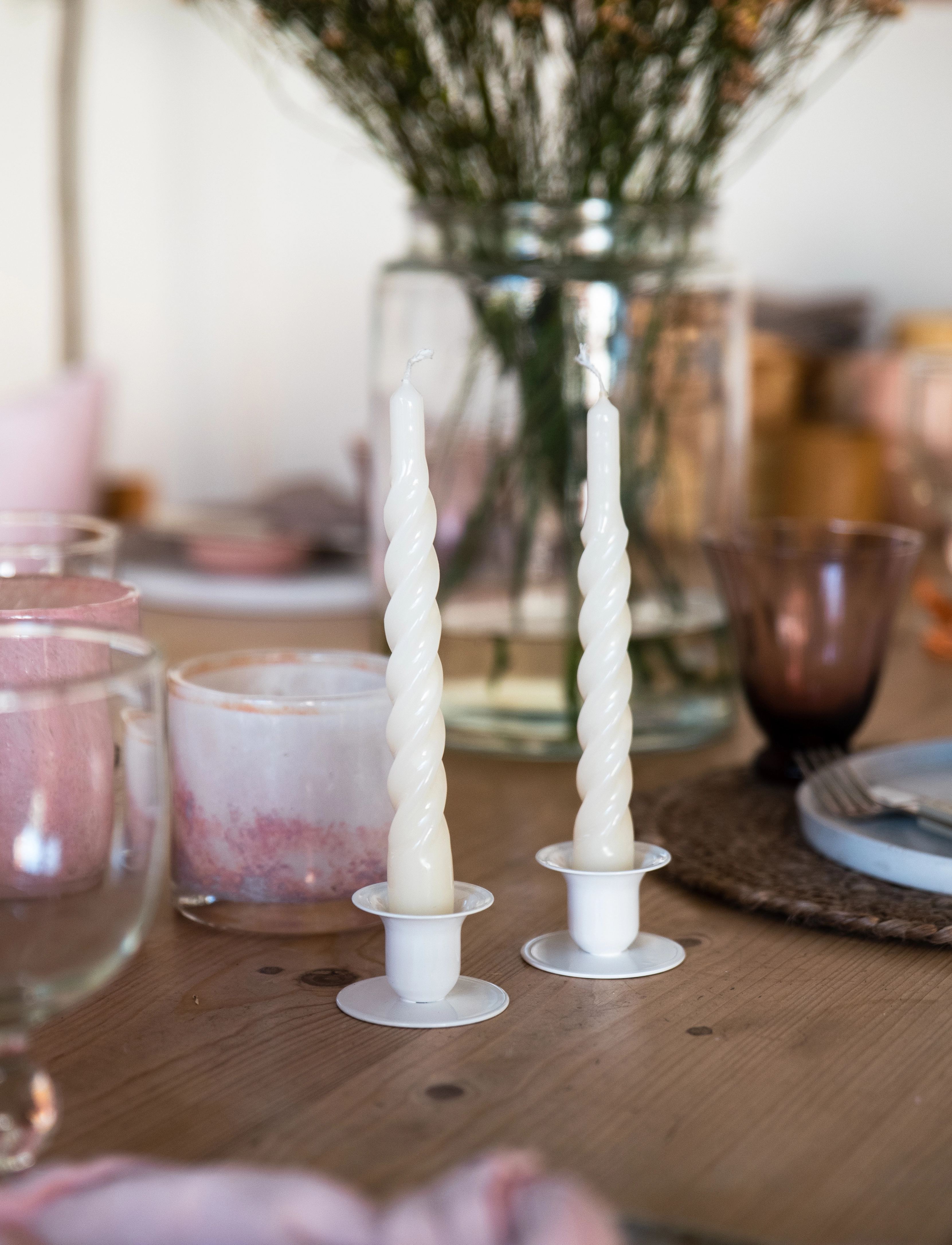 Kunstindustrien - Twisted Candles, 6 piece box - køb efter pris - white - 5