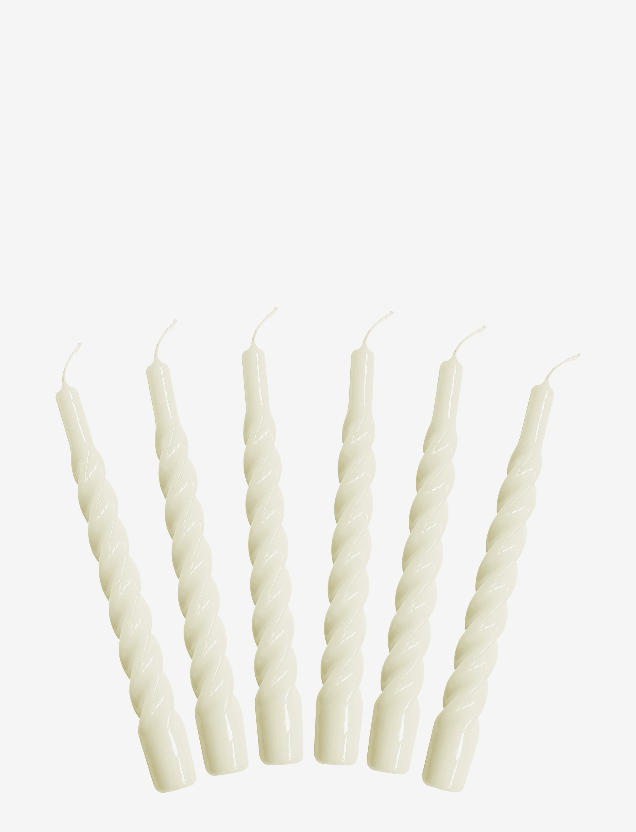 KUNSTINDUSTRIEN Twisted Candles, 6 Piece Box Cream - One Size - Unisex