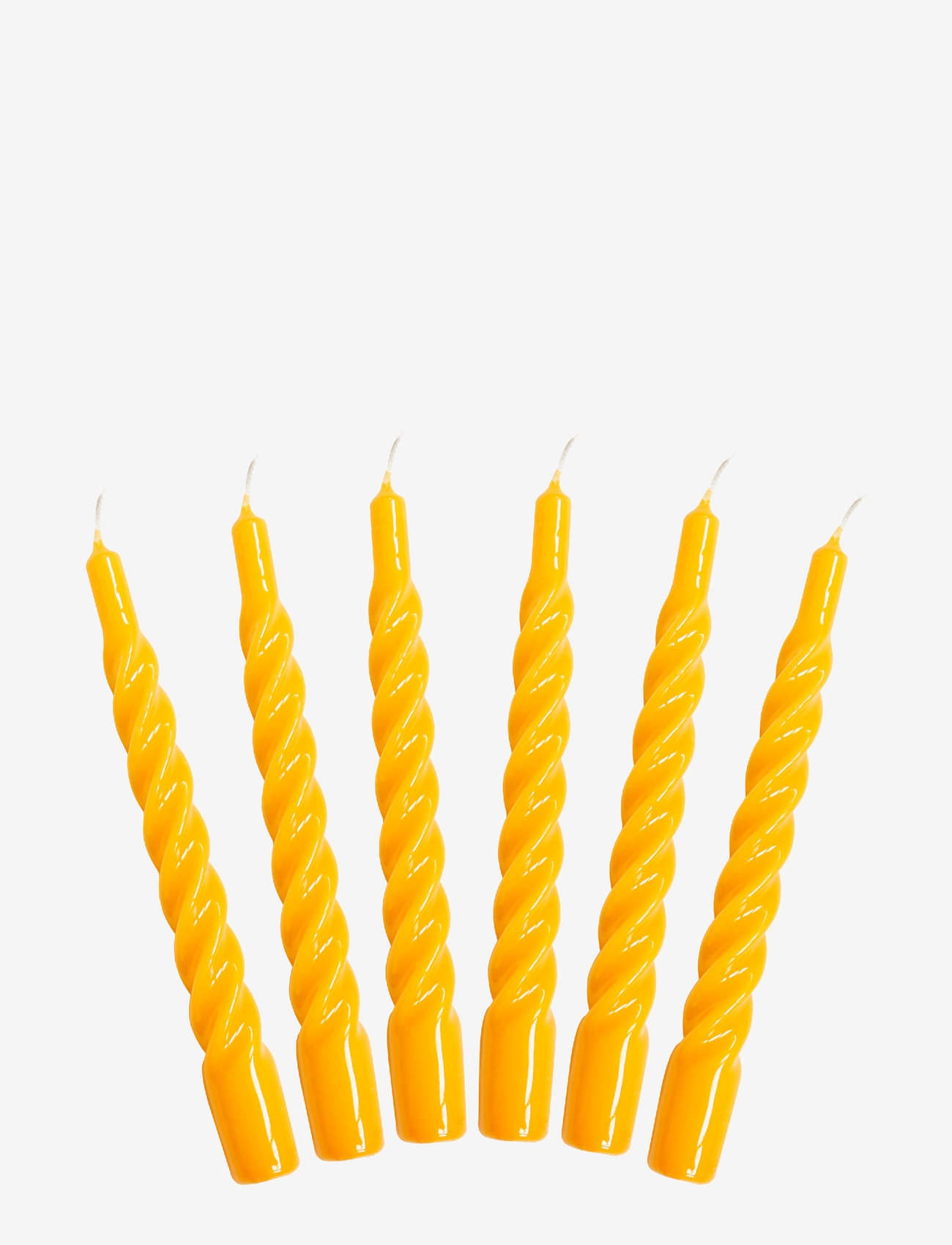 Kunstindustrien - Twisted Candles, 6 piece box - laagste prijzen - yellow - 0