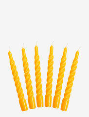 Kunstindustrien - Twisted Candles, 6 piece box - alhaisimmat hinnat - yellow - 0