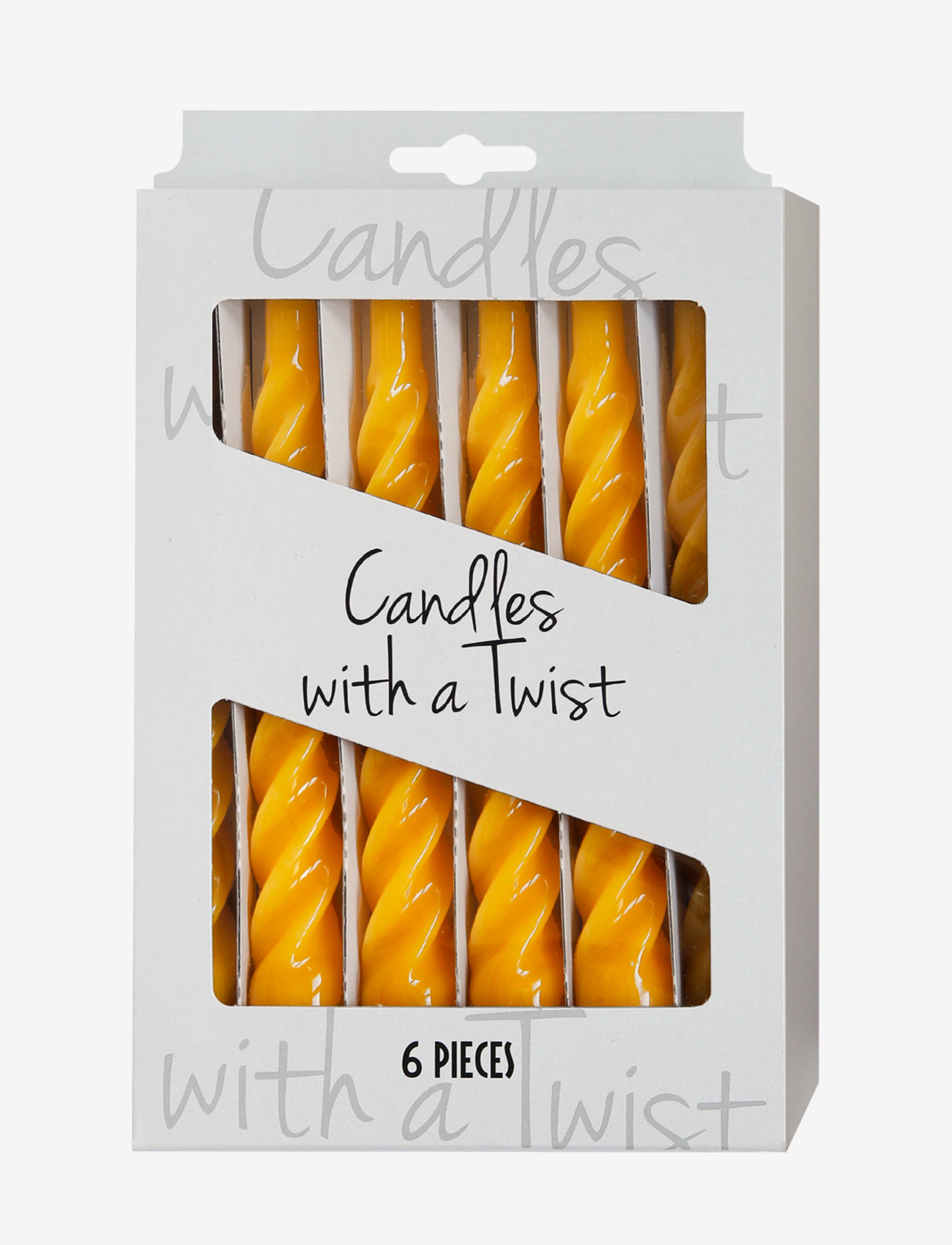 Kunstindustrien - Twisted Candles, 6 piece box - lowest prices - yellow - 1