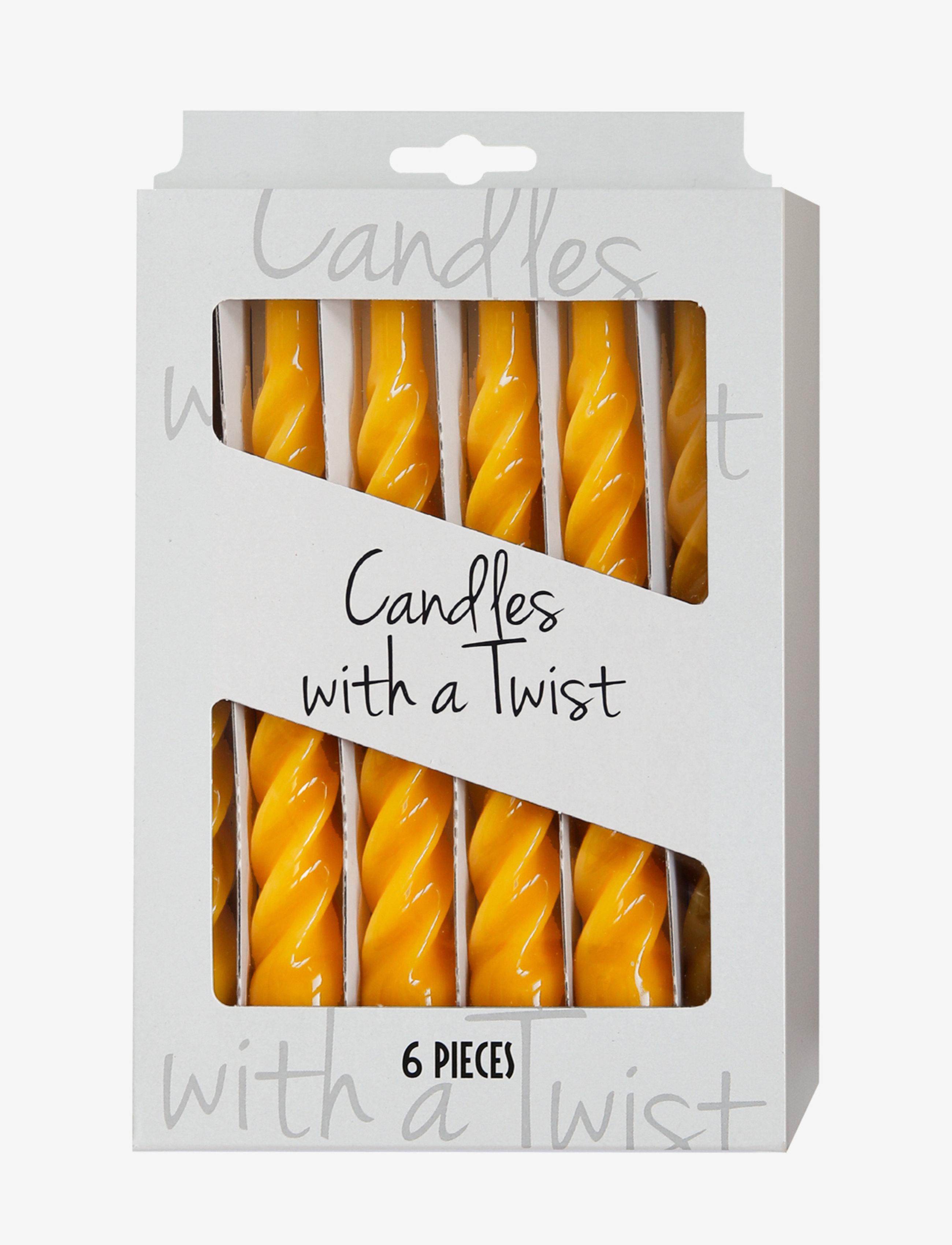 Kunstindustrien - Twisted Candles, 6 piece box - køb efter pris - yellow - 2