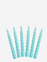 Twisted Candles, 6 piece box - LIGHT BLUE