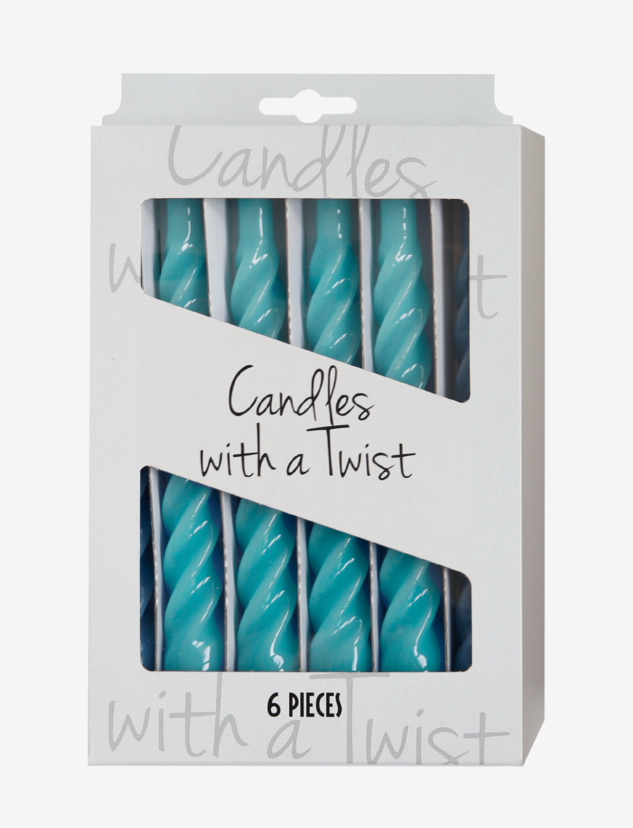 Kunstindustrien - Twisted Candles, 6 piece box - lowest prices - light blue - 1