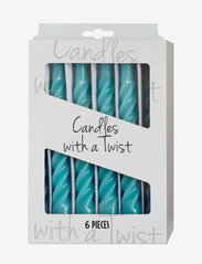 Kunstindustrien - Twisted Candles, 6 piece box - laveste priser - light blue - 1