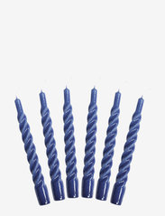Kunstindustrien - Twisted Candles, 6 piece box - lowest prices - dark blue - 0