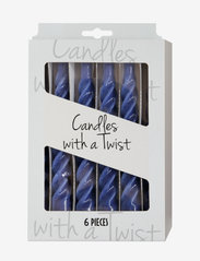 Kunstindustrien - Twisted Candles, 6 piece box - lowest prices - dark blue - 1