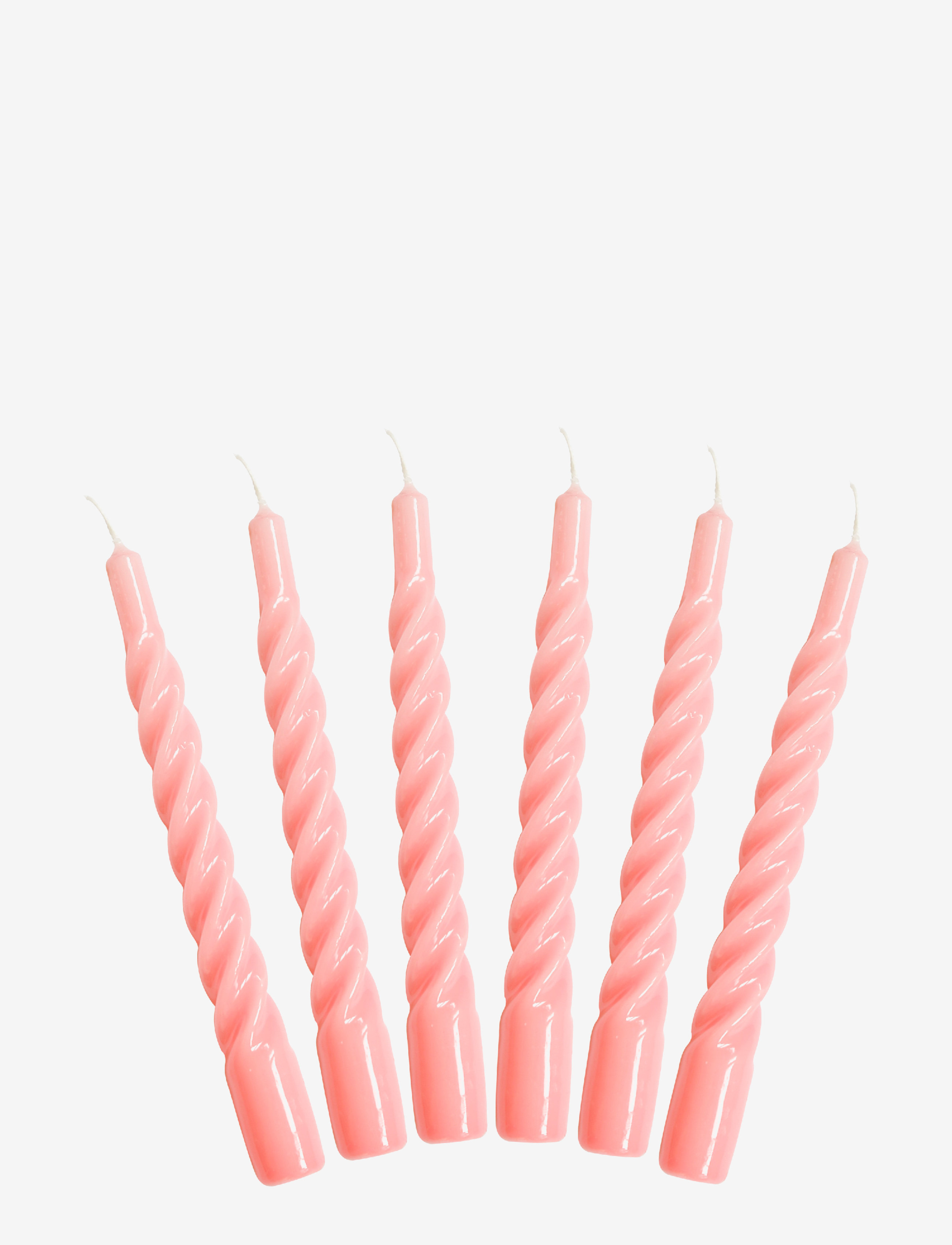 Kunstindustrien Twisted Candles, 6 piece box - Stearinlys - PINK / pink/rose