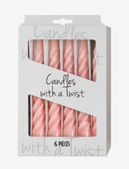 Kunstindustrien - Twisted Candles, 6 piece box - lowest prices - pink - 1