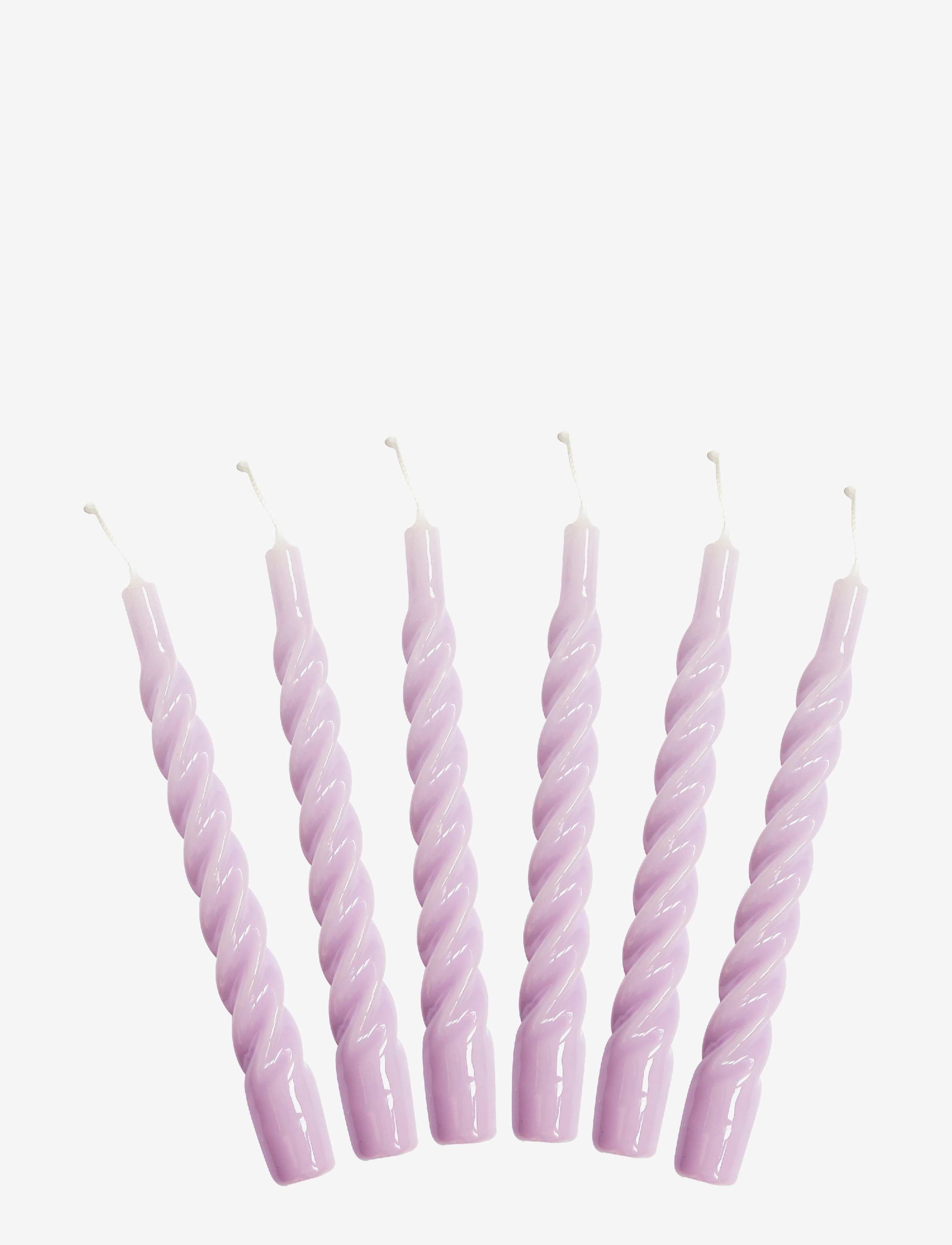Kunstindustrien Twisted Candles, 6 Piece Box, Søjlelys, Lila, Str: ONE SIZE