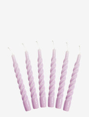 Twisted Candles, 6 piece box - LILAC