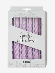 Kunstindustrien - Twisted Candles, 6 piece box - lowest prices - lilac - 1